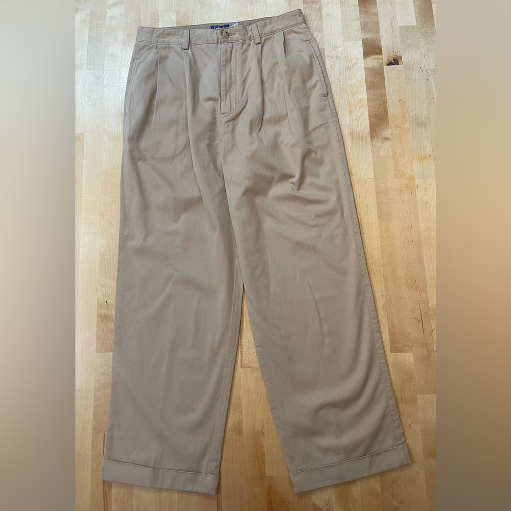 Classic High-Waist Wide-Leg Women's Pants in Tan
